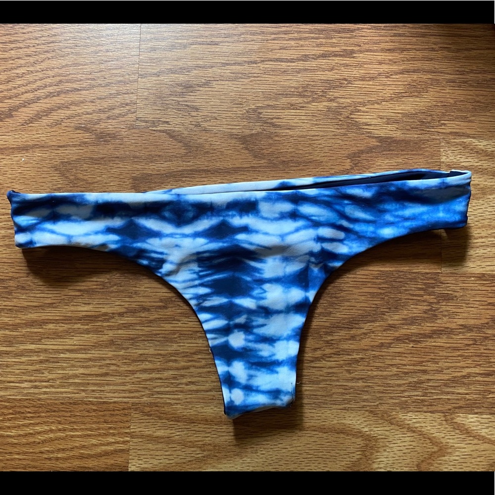 Reversible blue bikini bottoms